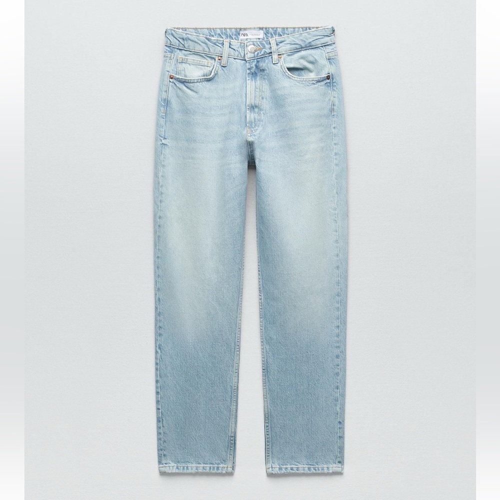 Zara Light Wash High Rise Mom Jean Sz 14